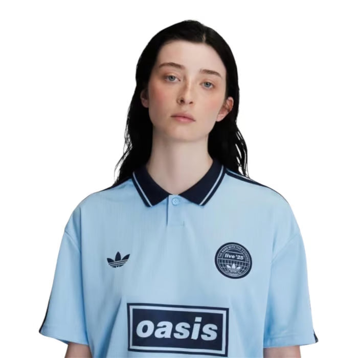 Camisa Adidas x Oasis Tour Jacquard Blue - 2025/26