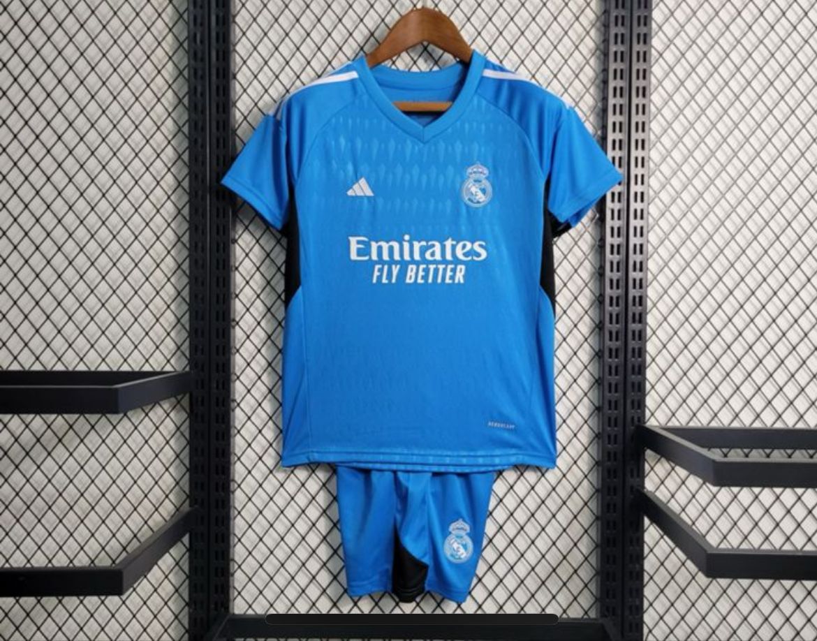 Kit Real Madrid Goleiro 2023 Azul - Infantil