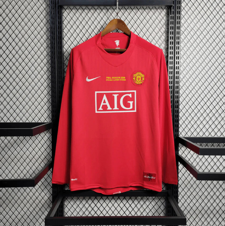 Camisa Manchester United I Retrô - 2007/08 Manga Longa