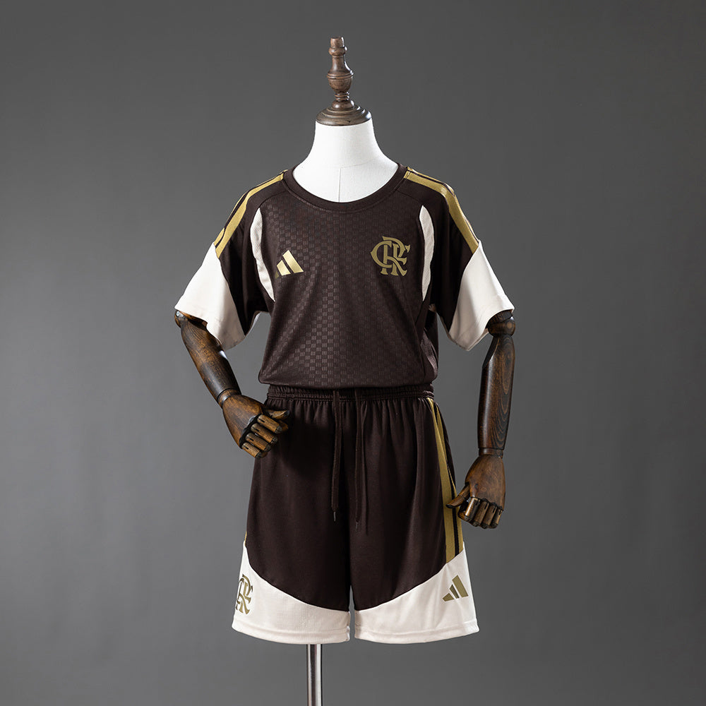 Kit Infantil Flamengo Treino Marrom - 2026/27