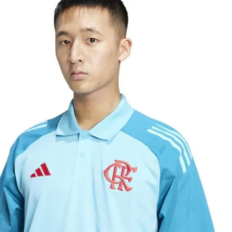 Camisa Flamengo Polo Comissão Técnica Azul Claro - 2025/26